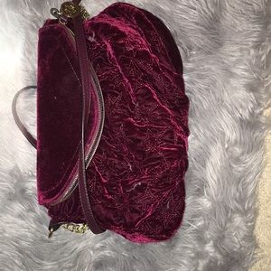 Red velvet handbag